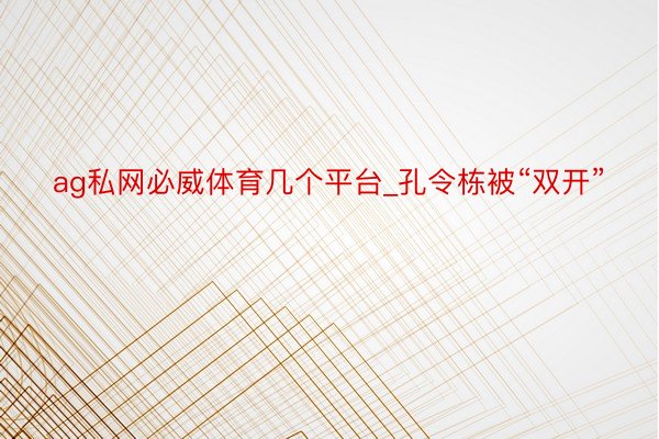 ag私网必威体育几个平台_孔令栋被“双开”