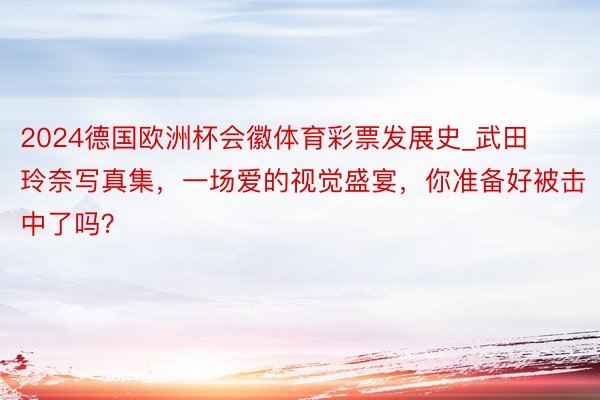 2024德国欧洲杯会徽体育彩票发展史_武田玲奈写真集，一场爱的视觉盛宴，你准备好被击中了吗？
